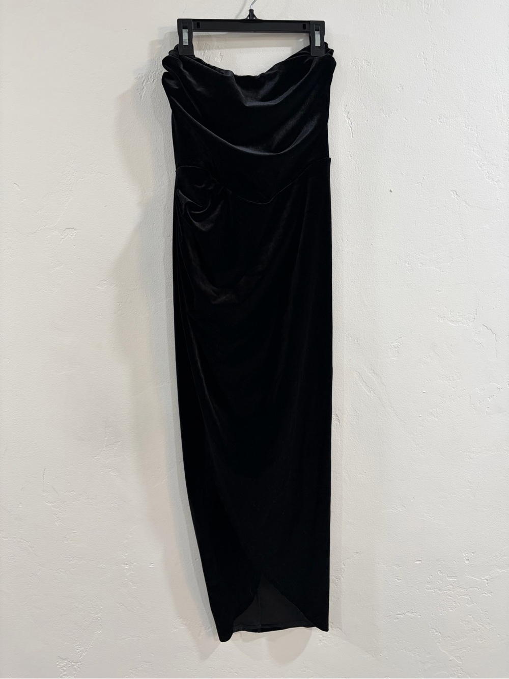 Astr Strapless Black Velvet Gown